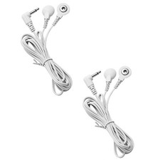 2 Packs Durable TENS Lead Wires 3.5mm Plug TENS to 3.5mm Snap Electrode Wires