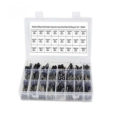 24 Value 500pcs Electrolytic Capacitor Assortment Box Kit Range 0.1uF to 1000uF