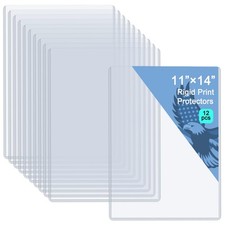 12 PCS 11x14 Inch Artwork Protectors Rigid Print Clear Plastic Sheet Sleeve