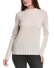 Forte Cashmere Rib Trim Funnel Neck Cashmere Sweater Women's Brown Xs