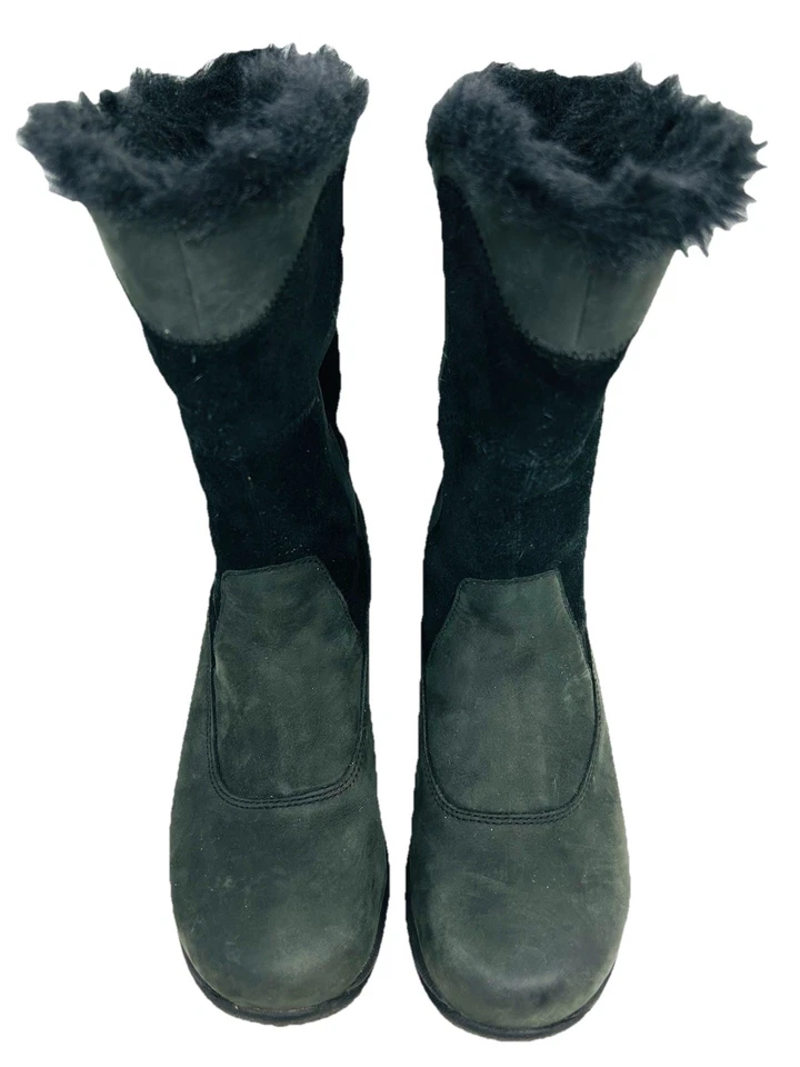 Dansko Women’s Cynthia Suede Boots Vibram Waterproof Black Faux Fur Size 36 - Image 3 of 4