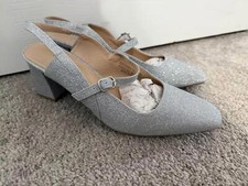 Women  s Dream Pairs Silver Glitter Heels