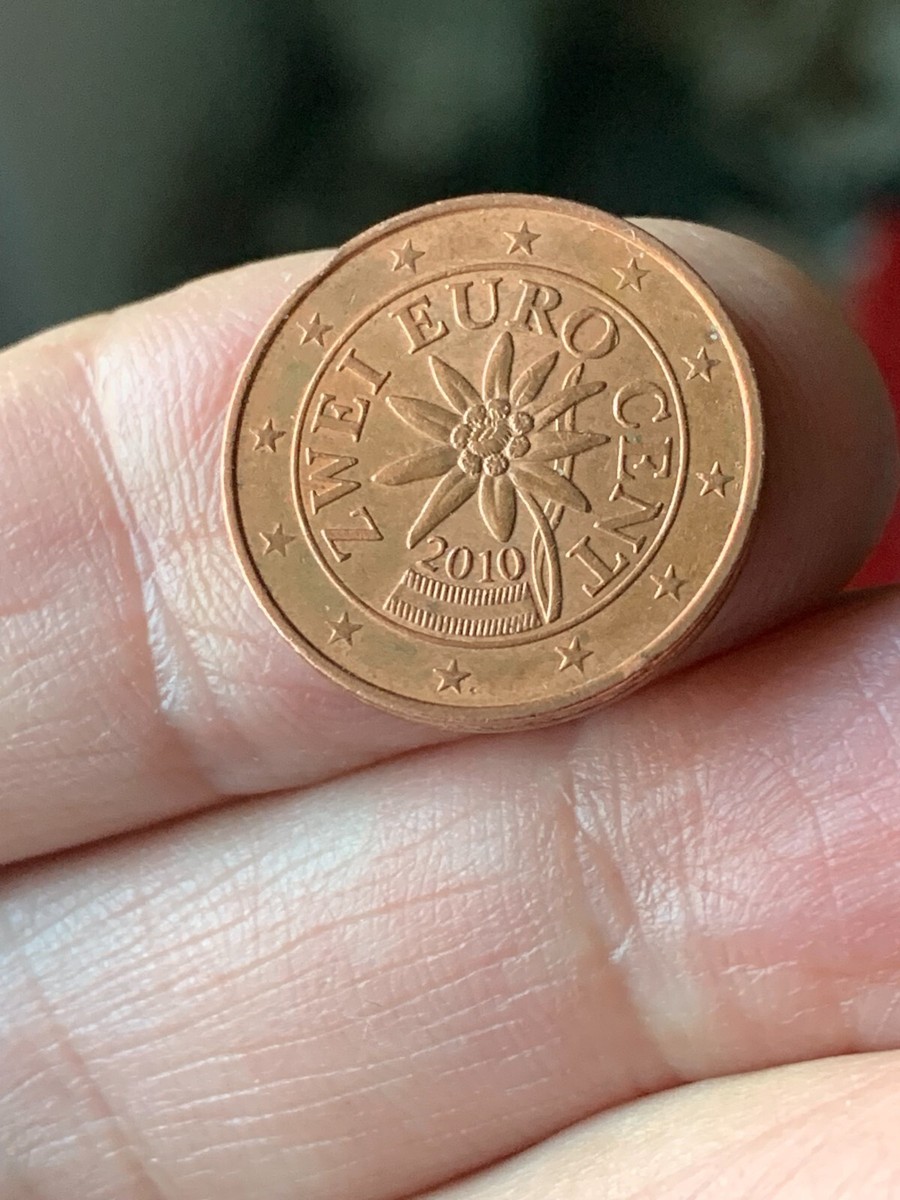 Pièce 1 Euro Cent Allemagne 2010 Avec Erreur De Frappe/placage Cuivre Des Deux Côtés - Rare