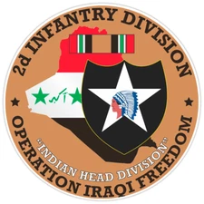 2nd Infantry Division Operation Iraqi Freedom Bumper Sticker Military Decal 5"