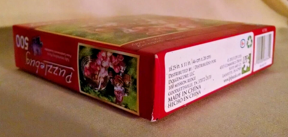 GNOME PUZZLE PUZZLEBUG 500 PC NEW 2015 APPLE PICKIN' 3700 LPF WOVEN BASKET DWARF - Image 3 of 4