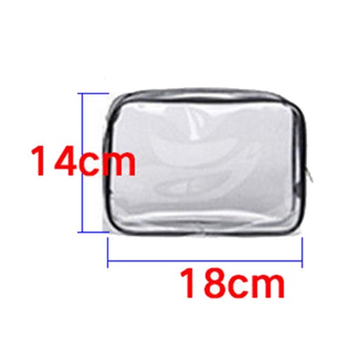 Clear Transparent Plastic PVC Travel Cosmetic Make Up Toiletry Zipper Bag Pouch - Bild 9 von 9