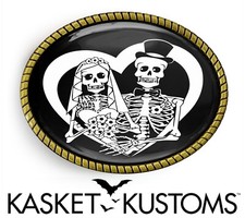 Bride  Groom Belt Buckle - Day of the Dead Sugar Skull Wedding Belt Buckle - 66