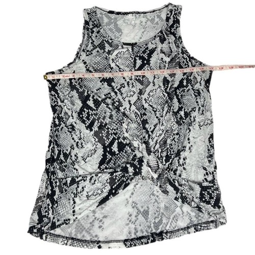 Ideology Womens Snakeskin-Print Twist-Front Sleeveless Top White Snake Sz S - Picture 11 of 13