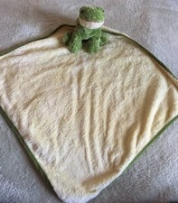 Boys Green Frog Yellow Fleece Large Lovey Security Blanket Toy