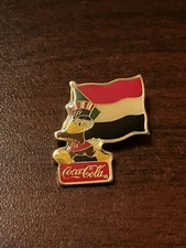 Vintage 1984 Los Angeles Olympics Coca Cola Sam Eagle Sudan Flag Lapel Pin