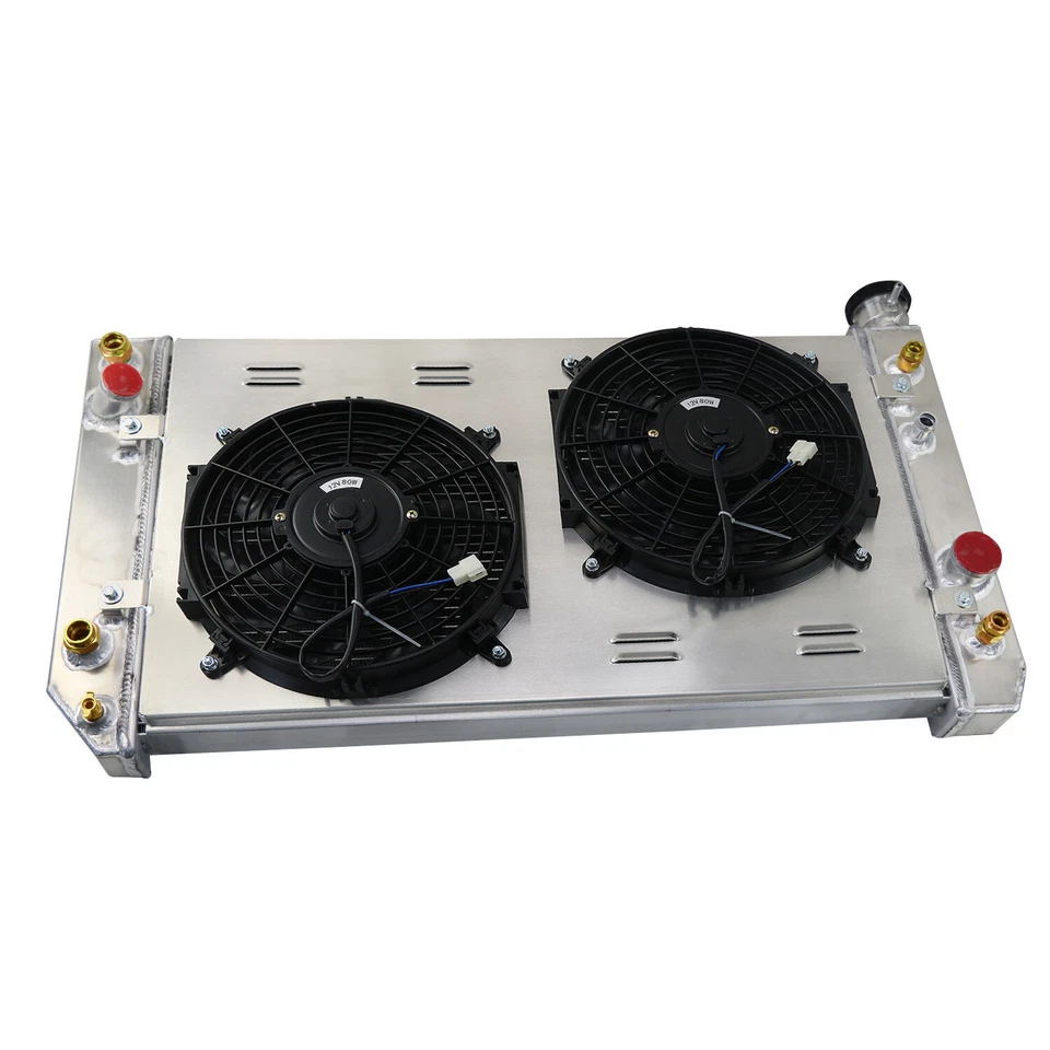 4-Row Radiator+Shroud Fan Fit 88-94 Chevy S10 Blazer GMC S15; Jimmy Sonoma,4.3L Foto 2 de 4