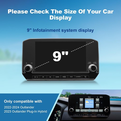 Coleya 2022 2023 Outlander Screen Protector for Mitsubishi 9-inch - Picture 2 of 7