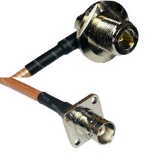 RG400 N Female Bulkhead Angle to BNC Flange Female RF Cable FAST-SHIP LOT