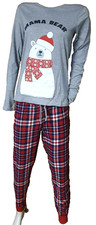 Ladies Pyjamas Christmas Womens Mama Bear PJ Top Trousers 100% Cotton