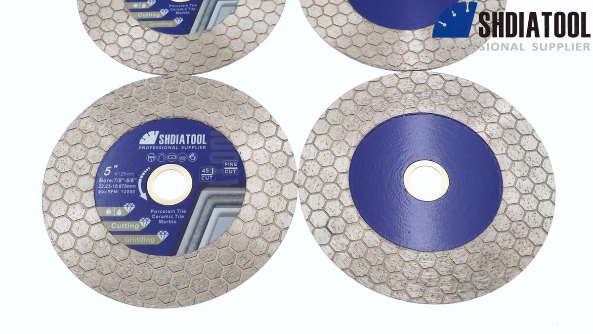 BGTEC Diamond Saw Blades Cutting Discs For Tile, 105mm Cut-off Wheel X Mesh Double-sided For Ceramic/Porcelain Tile, Marble, Artificial Stone