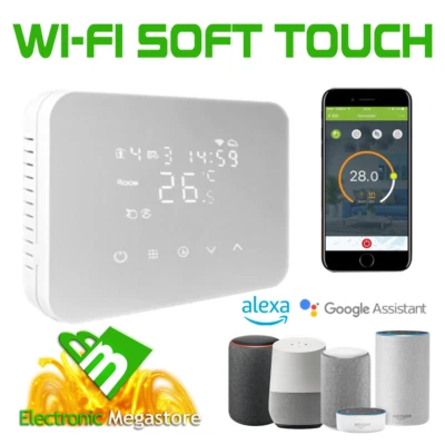 ISNATCH CRONOTERMOSTATO WIFI SMARTPHONE APP ALEXA GOOGLE TERMOSTATO DA PARETE O BOX 503