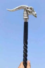 New Desginer Dragon Silver Head Handle Victorian Wooden Walking Stick Cane Gift