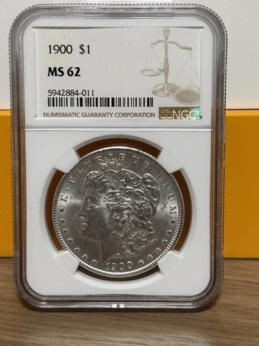 1900 P Morgan Silver Dollar $1 NGC MS62