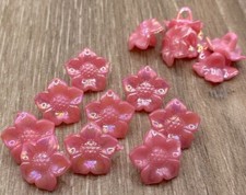 17mm Pink Shank Buttons ABS Flower Cardigans Crochet knitting Sewing Crafts