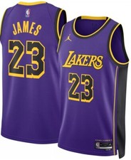 Lakers Lebron James Mens Jersey Field Statement Edition Purple Swingman Size L