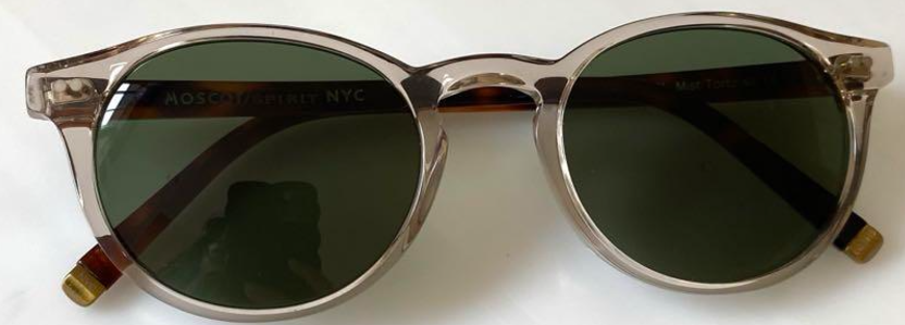 Moscot Sunglasses Boston Frame Green Lens Beige Tortoise