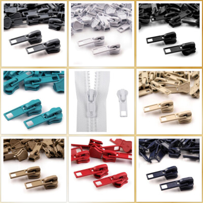 6) 2 Stück Zipper Metall 5 mm Arretierung Autolock Profil-Reißverschluss Zieher