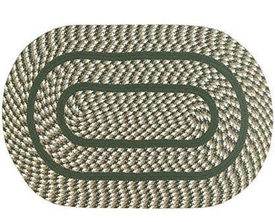 Alfombra trenzada Better Trends Cottage 100 % polipropileno 24" x 40" - salvia y marfil Foto 2 de 4