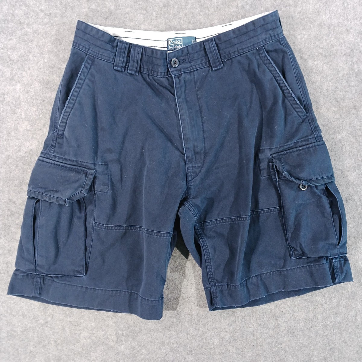Polo Ralph Lauren Shorts Men 34 Navy Cargo Classic Chino Heavy