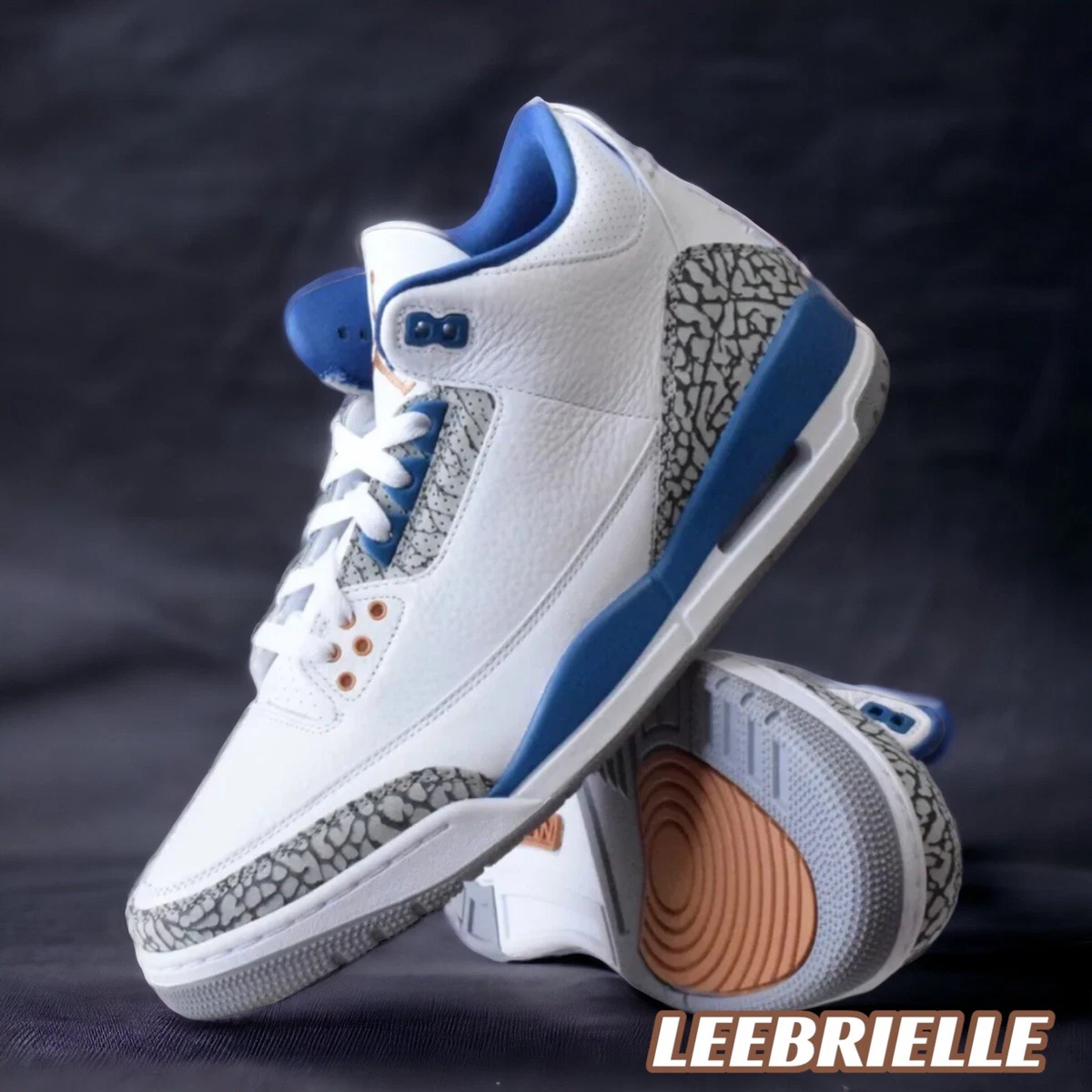 Air jordan retro 3 blue 2025 and white