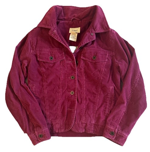 LL Bean Cordjacke rosa Langarm Knopfleiste Damen Größe XS