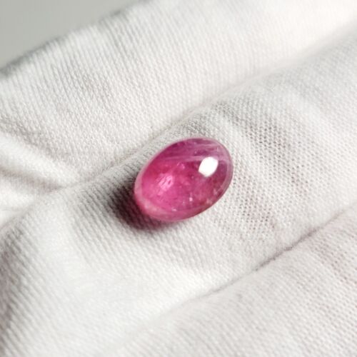 NATURAL Pink Tourmaline Handcut Cabochon Precious Gemstone; 3.815ct; 11x8 (mm) - Picture 3 of 8