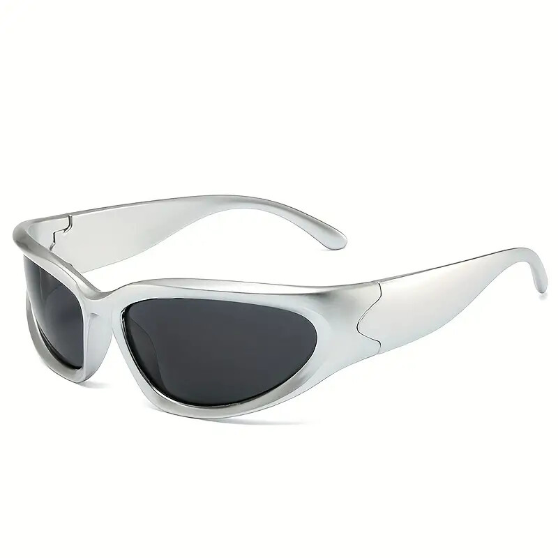 Women Men Sunglasses Wide Frame Glasses Silver Black Thick Frame Luxury  Oversize