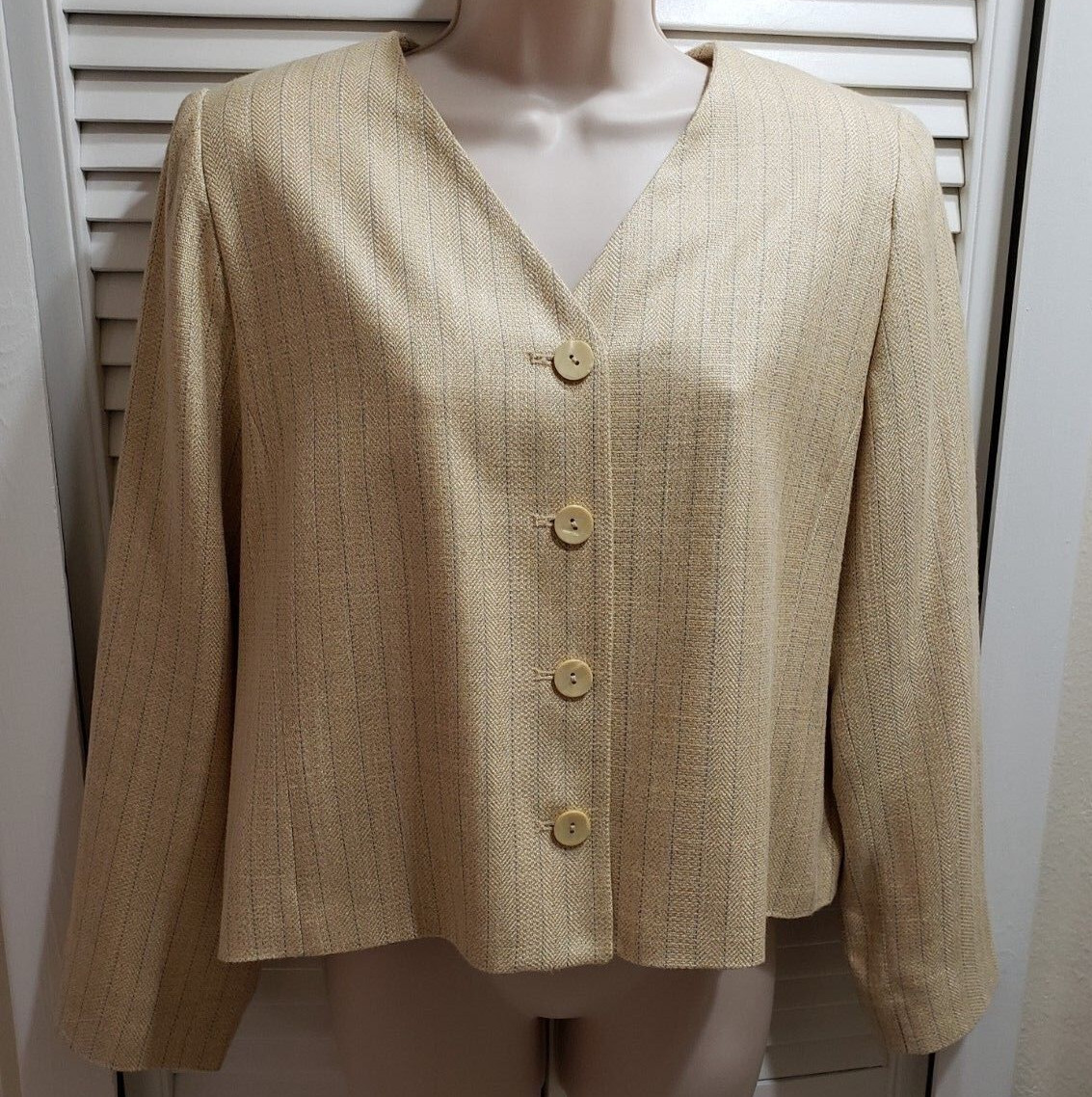 Pendleton Button Front Blazer Jacket Stripes V-Ne… - image 1