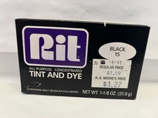 Vintage Sealed Rit All Purpose Concentrated Tint & Dye Black 15