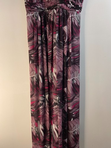 Basque Maxi Dress Womens Size 10 Purple Petite V-Neck Sleeveless Zip Lined Flowy - Picture 4 of 15