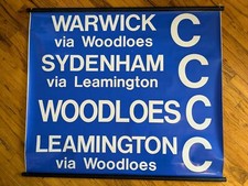 Vintage BRITISH DOUBLE DECKER bus scroll sign destination transit MCM Original