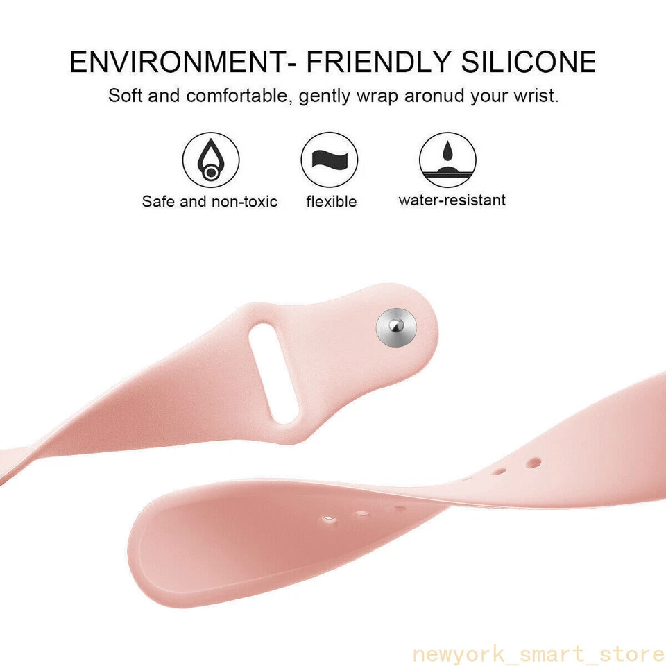 Силиконовый ремешок для Apple Watch iWatch Ultra 3 2 SE 11 10 9 8 7 6 54 38-49 мм - Изображение 3 из 4