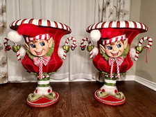 Katherine's Collection Cuckoo Christmas Elf Urn/Planter Set of 2 27”