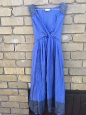 Women's gorgeous COUNTRY ROAD 100% SILK Blue Dress Waist Bow Size 10 & RRP $179!