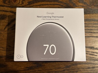 Google Nest Learning Thermostat (4th gen) w/ Temperature Sensor Silver Sealed