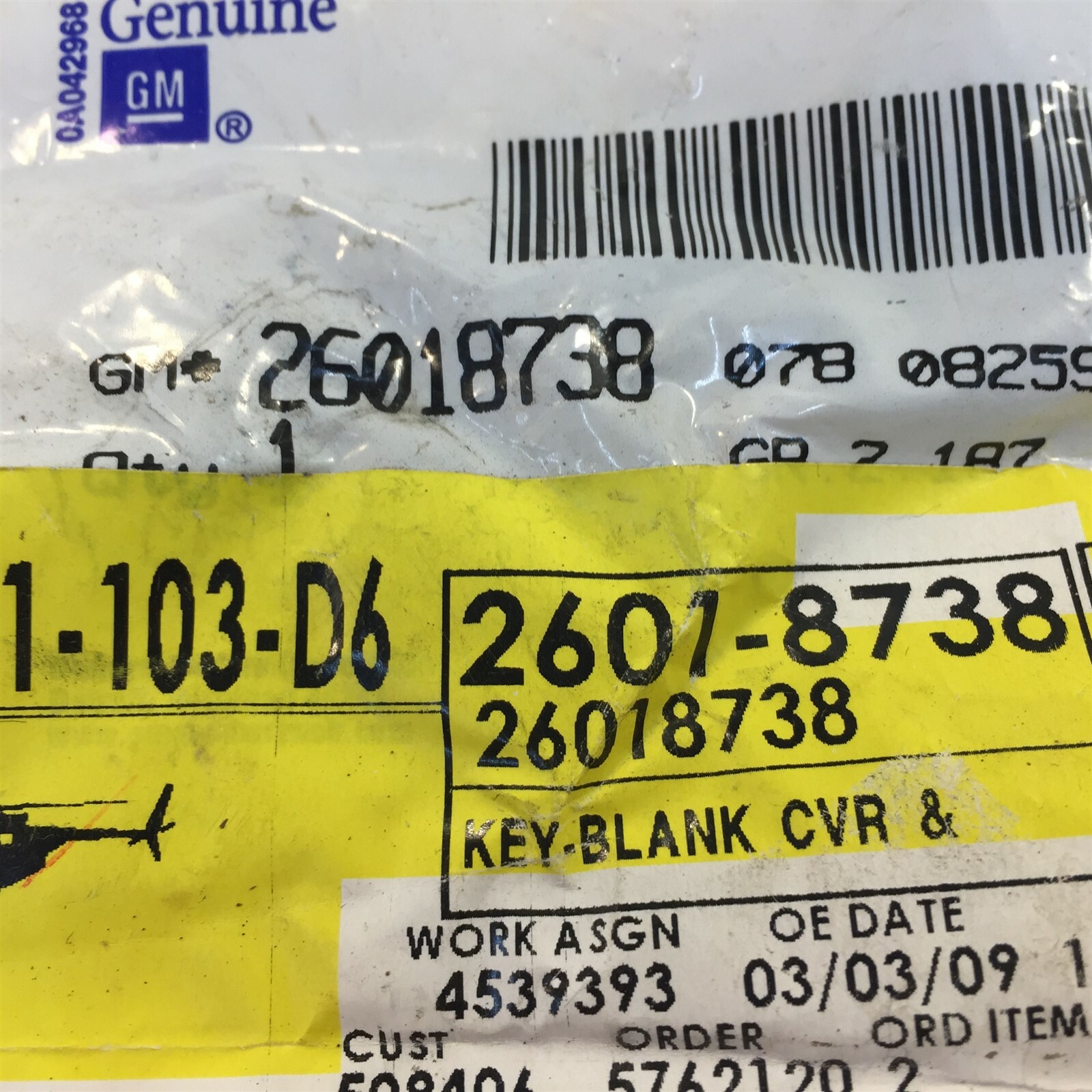 1) Genuine GM 26018738 Key | eBay