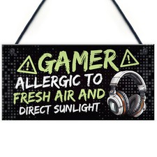 Gamer Sign Games Room Accessories Boys Bedroom Decor Gaming Sign For Son Brother