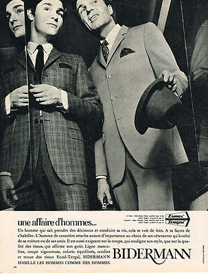 ADVERTISING ADVERTISING 025 1967 BIDERMANN men's suits