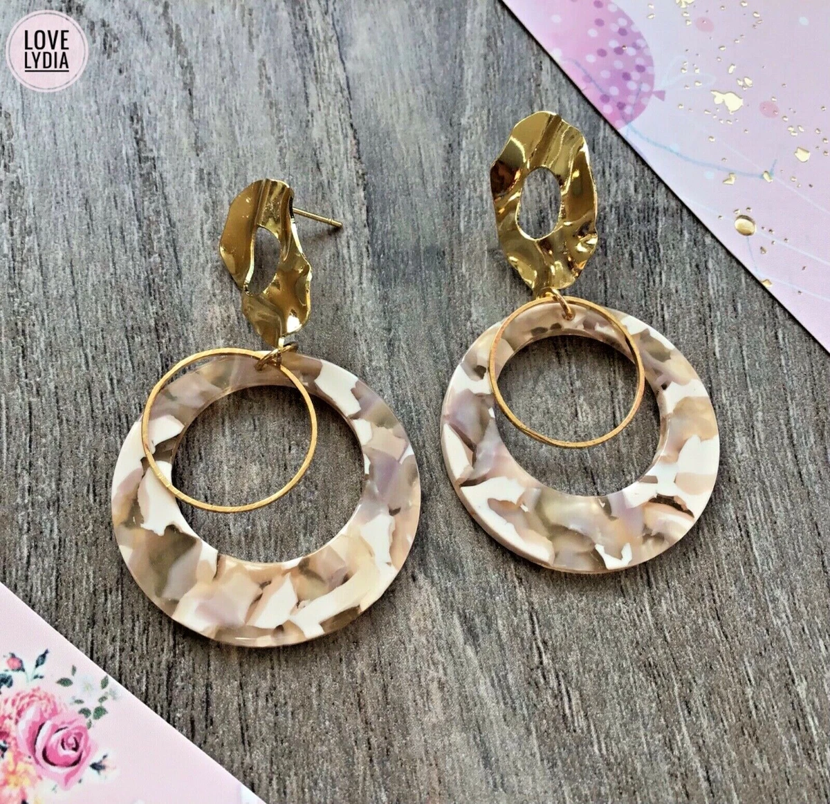Cream colour hotsell earrings