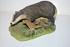 Vtg Collectible Crown Staffordshire Fine Art Wildlife Figurine HONEY BADGER '70s