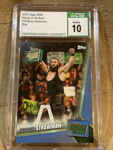 BRAUN STROWMAN 2019 TOPPS WWE MONEY IN THE BANK CSG 10 Pristine Mint 33/50 - 第 3/6 張圖片