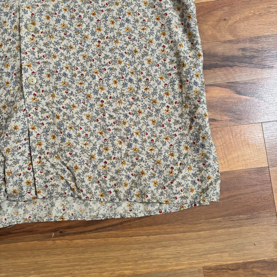 NUEVA Blusa Vintage Liz Wear Floral Suave Cuello con Botones Almohadillas para el Hombro Camisa Mediana Foto 3 de 4