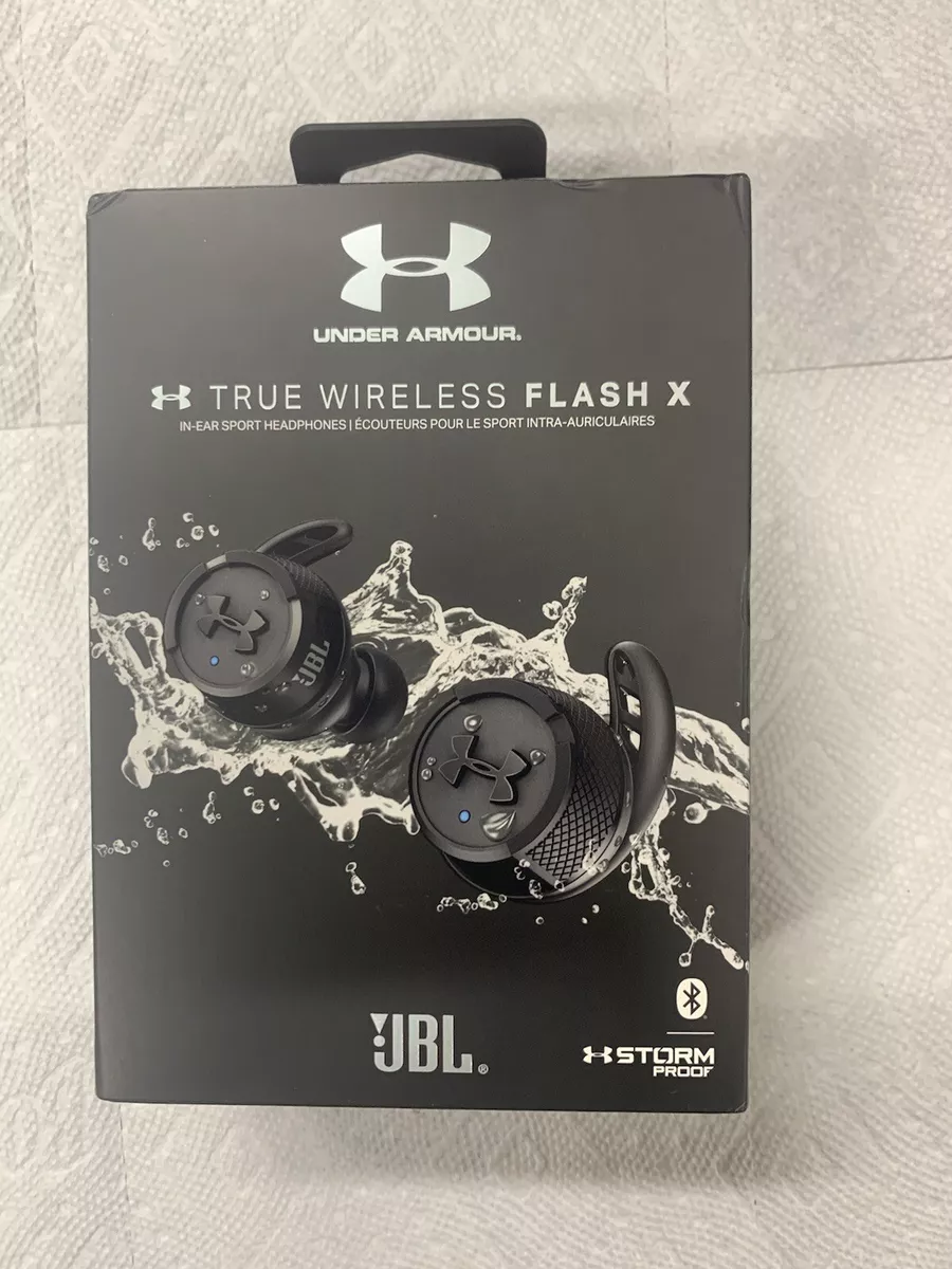 JBL UA Flash X Waterproof True Wireless Bluetooth Sport Earbuds Black
