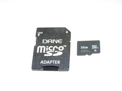 Genuine Dane 32GB MicroSDHC Memory Card + SD Adapter - Class 4