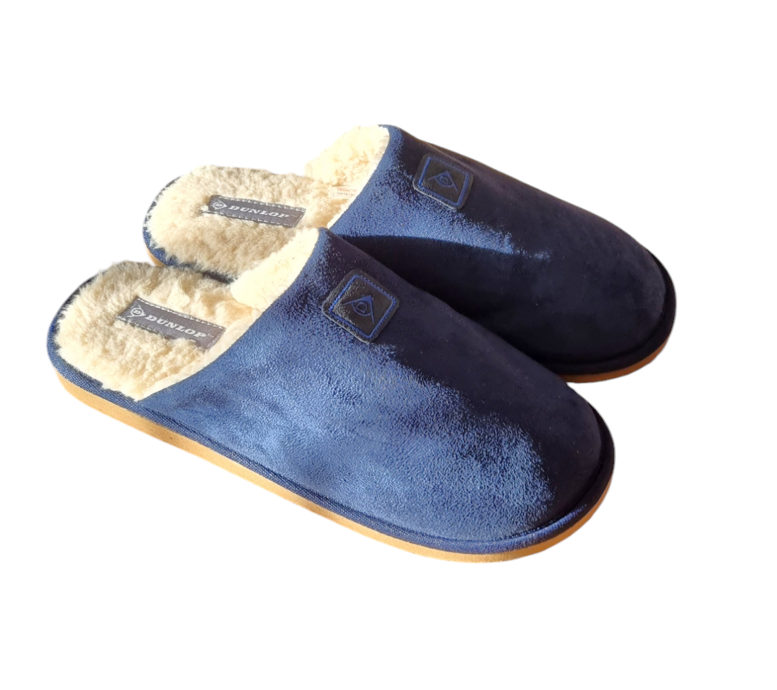 DUNLOP Slippers Comfy Soft Warm Rubber Sole Indoor Outdoor Anti